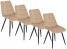 Produkt: Zestaw 4x Krzesło Tapicerowane Welurowe Loft RIO Beż