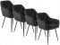 Inny kolor wybarwienia: Zestaw 4x Krzesła Tapicerowane Welurowe Loft Czarne VIKI