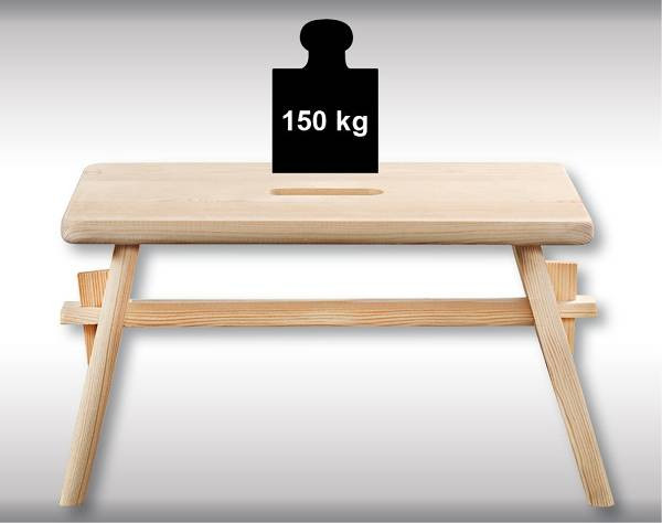 Taboret drewniany, 42 x 22 x 20,5 cm, Kesper, 1156077