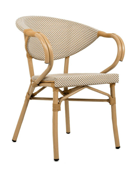 Krzesło BISTRO PARIS ARM jasnobrązowe rattan, 1156297