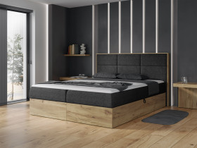 Łóżko kontynentalne Wood 2 120x200 czarne
