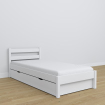 Drewniane łóżko pojedyncze z szufladą N01 90x200