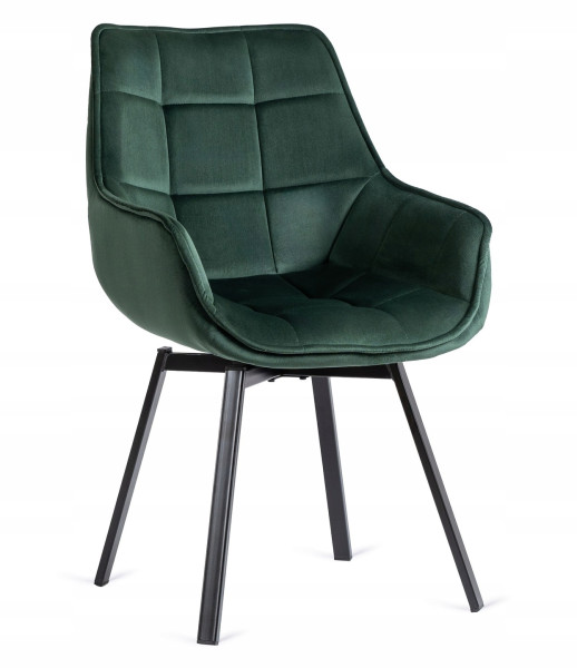 Krzesło Tapicerowane Obrotowe 360 Zielone LUNA, 1168307