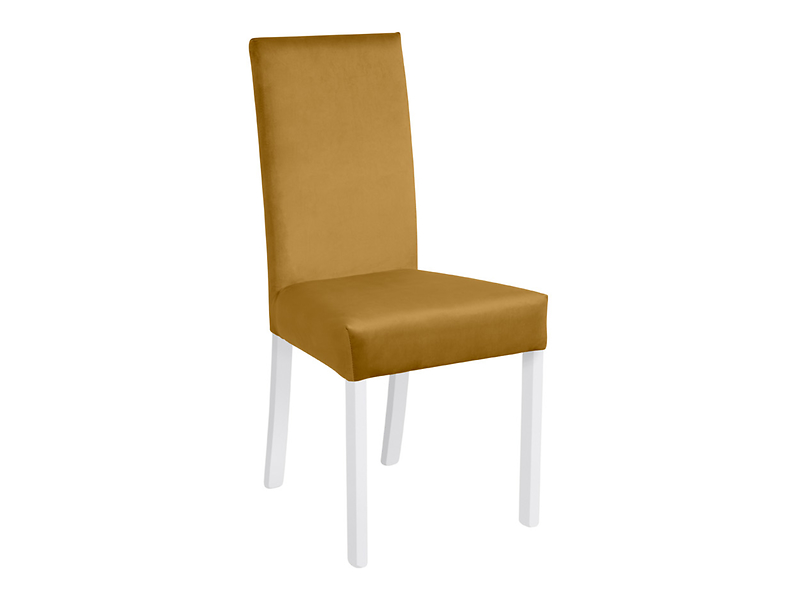 krzesło tapicerowane Campel żółte z białym, 1169397