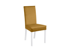 krzesło tapicerowane Campel żółte z białym
