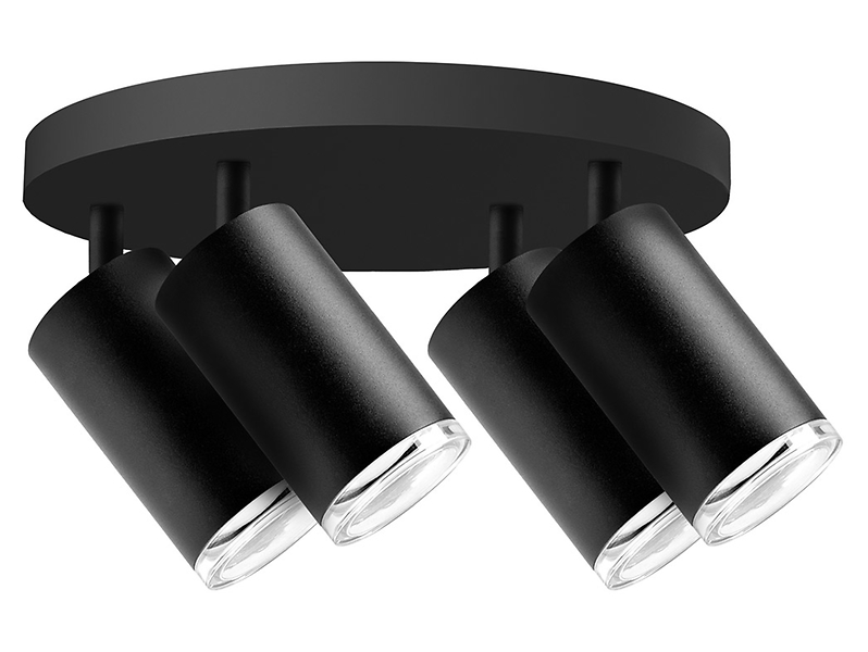 lampa sufitowa Turyn 4-punktowy spot aluminiowy czarny, 1180860