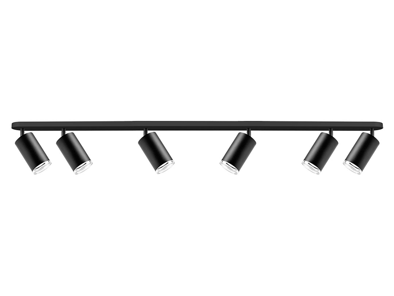 lampa sufitowo-ścienna Turyn 6-punktowy spot aluminiowy czarny, 1180864