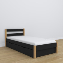 Drewniane łóżko pojedyncze z szufladą N01 120x200
