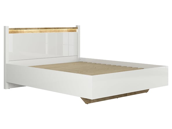 łóżko 160 Alameda, Kolor wybarwienia biały połysk/dąb westminster/biały połysk, 118394