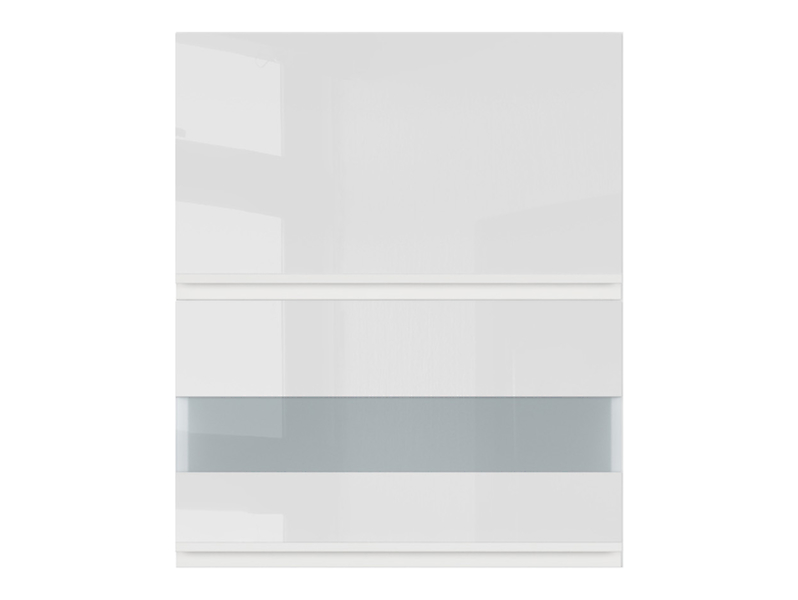 szafka kuchenna górna Sole 60 cm z witryną uchylna biały połysk, 1188383