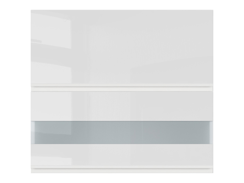 szafka kuchenna górna Sole 80 cm z witryną uchylna biały połysk, 1188386