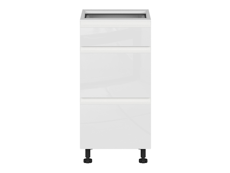 szafka kuchenna dolna Sole 40 cm z szufladami cichy domyk biały połysk, 1188614