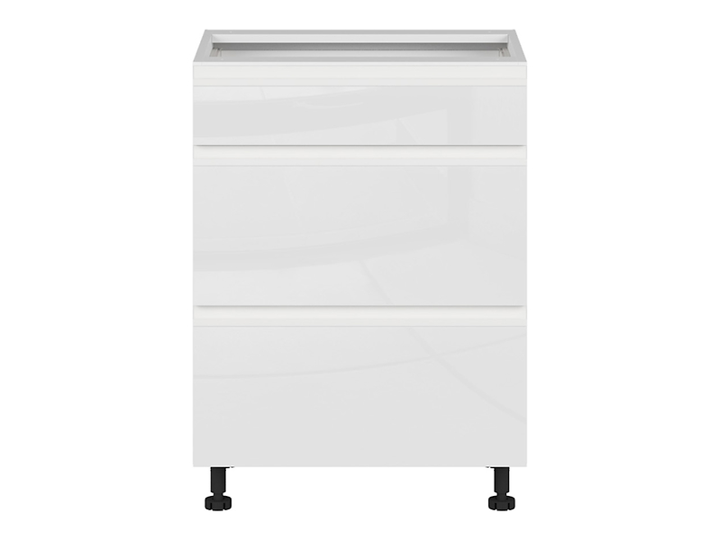 szafka kuchenna dolna Sole 60 cm z szufladami biały połysk, 1188617