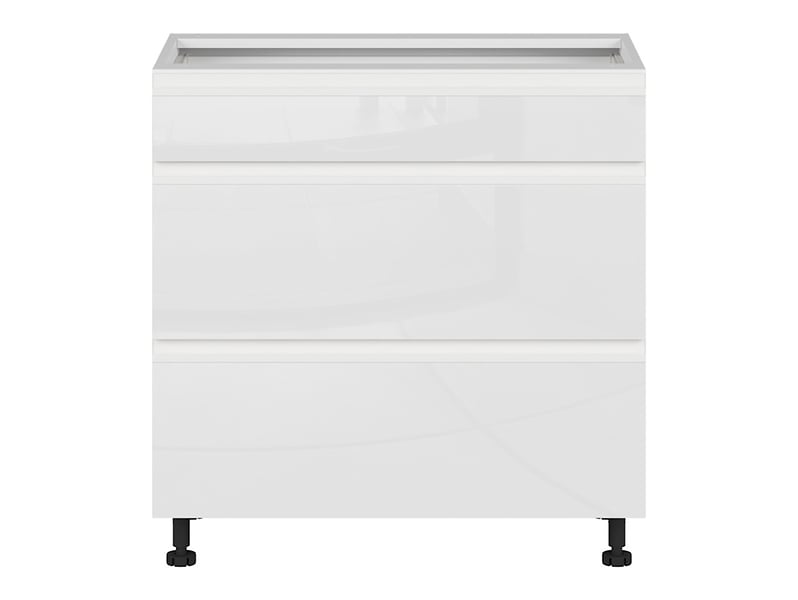 szafka kuchenna dolna Sole 80 cm z szufladami biały połysk, 1188623