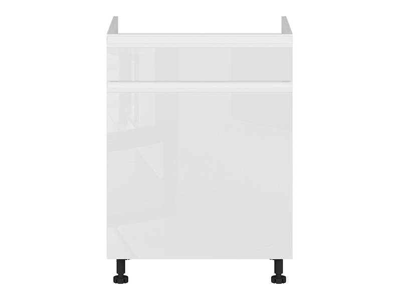 szafka kuchenna pod zlewozmywak Sole 60 cm z szufladą cichy domyk biały połysk, 1188719