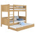 Inny kolor wybarwienia: Dębowe łóżko piętrowe z szufladą na materac N02 100x200