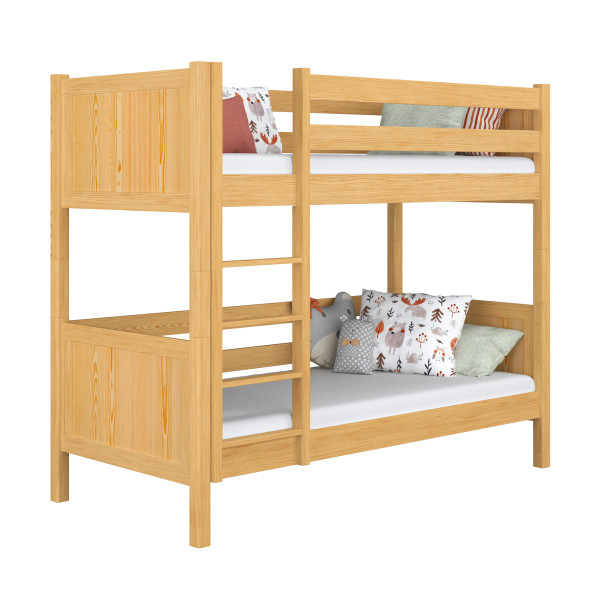 Drewniane łóżko piętrowe N02 80x180, 1189774