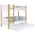 Inny kolor wybarwienia: Drewniane łóżko piętrowe z szufladą na materac N02 120x200