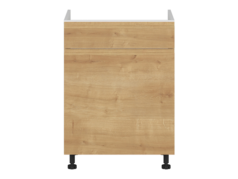 szafka kuchenna pod zlewozmywak Sole 60 cm z szufladą dąb arlington, 1194014