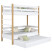 Inny kolor wybarwienia: Drewniane łóżko piętrowe z szufladą na materac N03 80x190