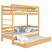 Inny kolor wybarwienia: Drewniane łóżko piętrowe z szufladą na materac N03 120x180