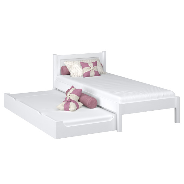 Drewniane łóżko pojedyncze z szufladą na materac N02 80x180, 1201351
