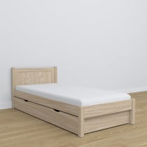 Dębowe łóżko pojedyncze z szufladą N02 80x190