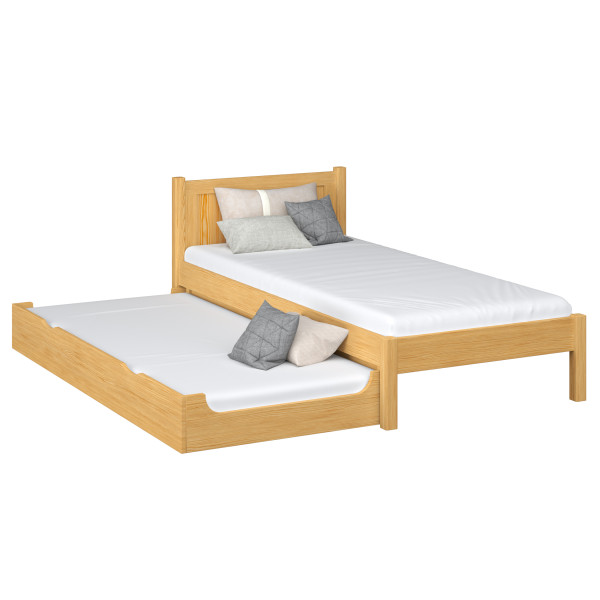 Drewniane łóżko pojedyncze z szufladą na materac N02 80x180, 1201896