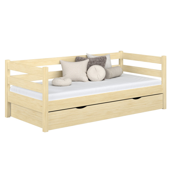Drewniane łóżko sofa z szufladą N01 80x180, 1202777