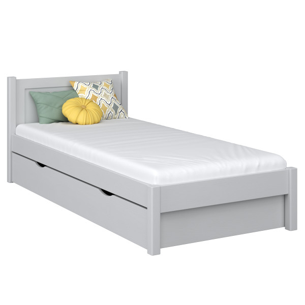 Drewniane łóżko pojedyncze z szufladą N02 80x180, 1203734