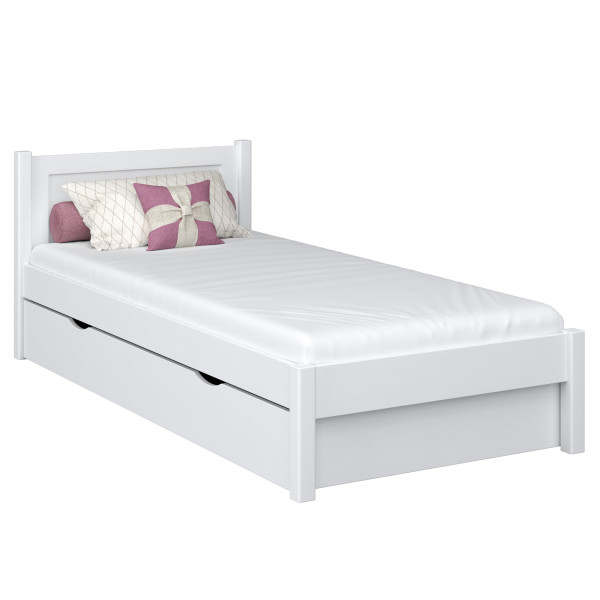 Drewniane łóżko pojedyncze z szufladą N02 80x180, 1203915