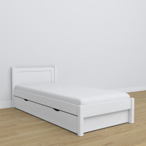 Drewniane łóżko pojedyncze z szufladą N02 80x180