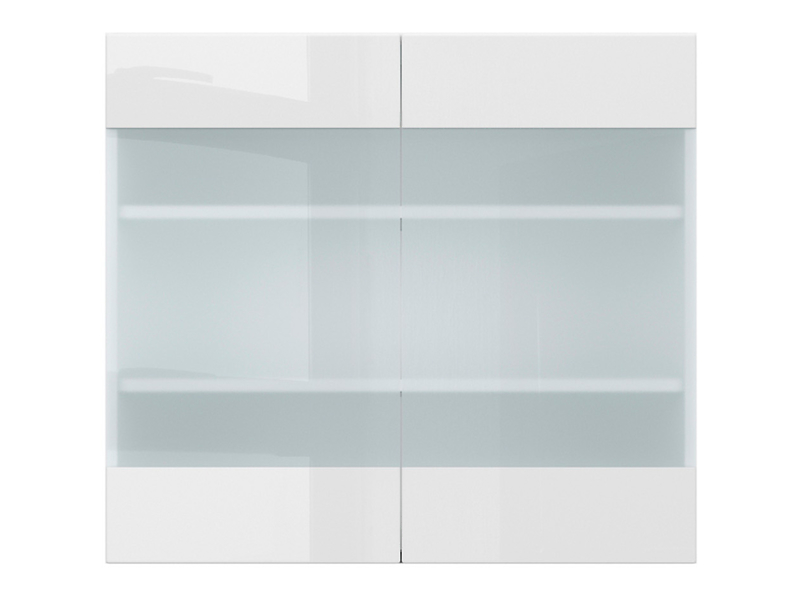 szafka kuchenna górna Top Line 80 cm dwudrzwiowa z witryną biały połysk, 1207579