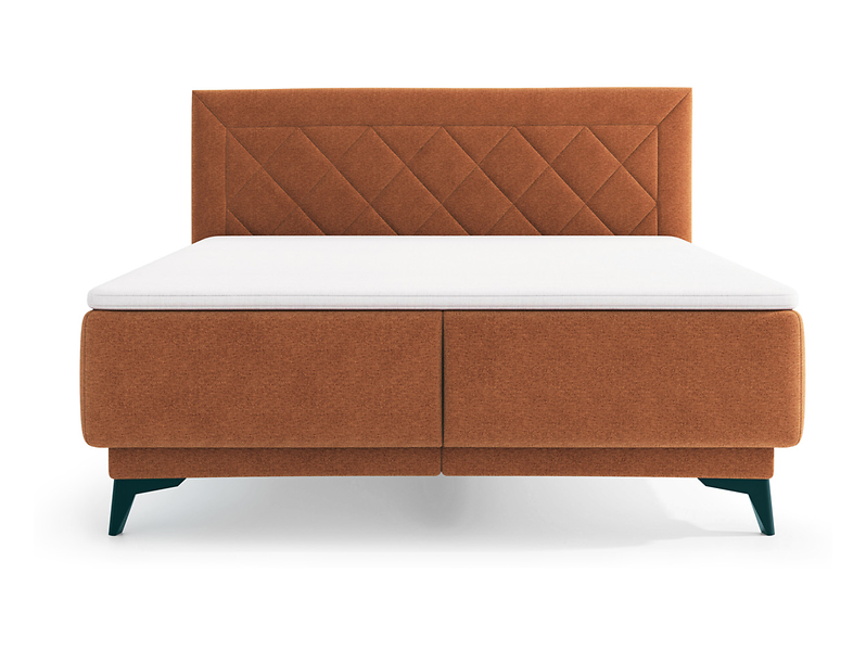 łóżko kontynentalne Zalea 160x200 z pojemnikiem pomarańczowe, 1233306