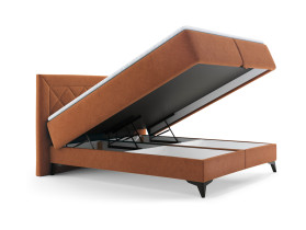 łóżko kontynentalne Zalea 160x200 z pojemnikiem pomarańczowe