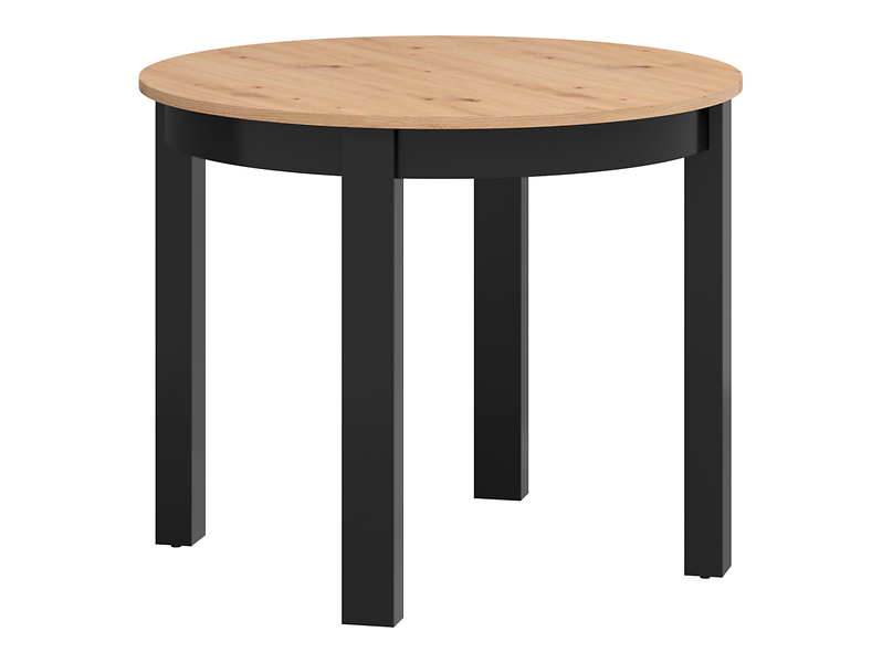 stół rozkładany Bernardin okrągły dąb artisan/czarny, 1240976