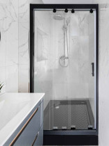 Drzwi wnękowe prysznicowe łazienkowe LOFT 100cm czarne lewe