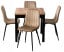 Produkt: Zestaw Stół 80x160 Rozkładany z 4 Krzesłami Welurowe Beżowe