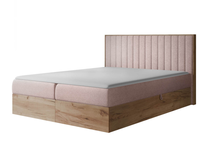 Łóżko kontynentalne Wood 4 160x200 różowe, 1250717
