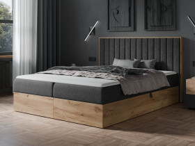 Łóżko kontynentalne Wood 4 160x200 czarne