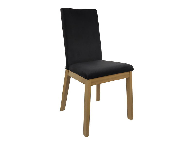 krzesło tapicerowane Holten 2 welurowe czarne/dąb naturalny, 1276022
