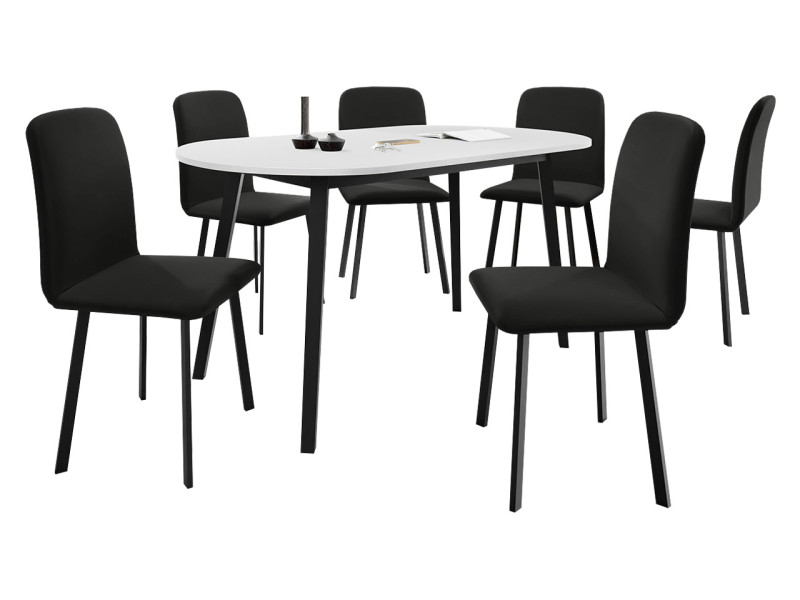 Stół rozkładany Klebo S 130x80 z 6 krzesłami Luke, 1279491