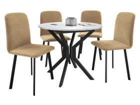 Stół rozkładany Dione M 90 z 4 krzesłami Luke