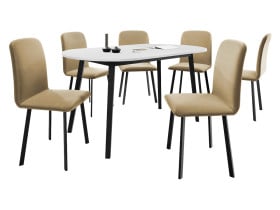 Stół rozkładany Klebo S 130x80 z 6 krzesłami Luke