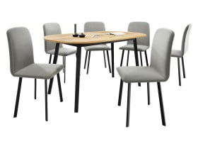 Stół rozkładany Klebo S 130x80 z 6 krzesłami Luke