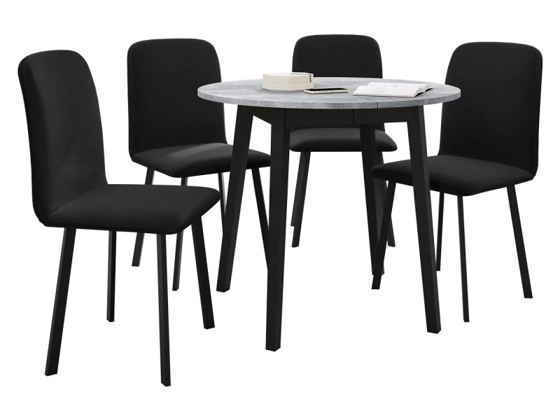 Stół rozkładany Dione S 90 z 4 krzesłami Luke, 1280479