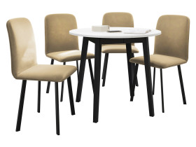 Stół rozkładany Dione S 90 z 4 krzesłami Luke