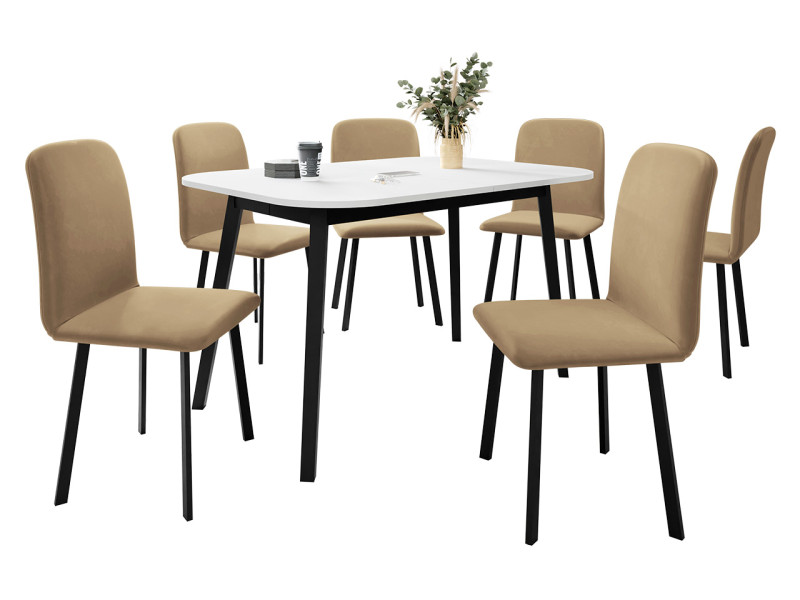 Stół rozkładany Deimos S 130x80 z 6 krzesłami Luke, 1280559
