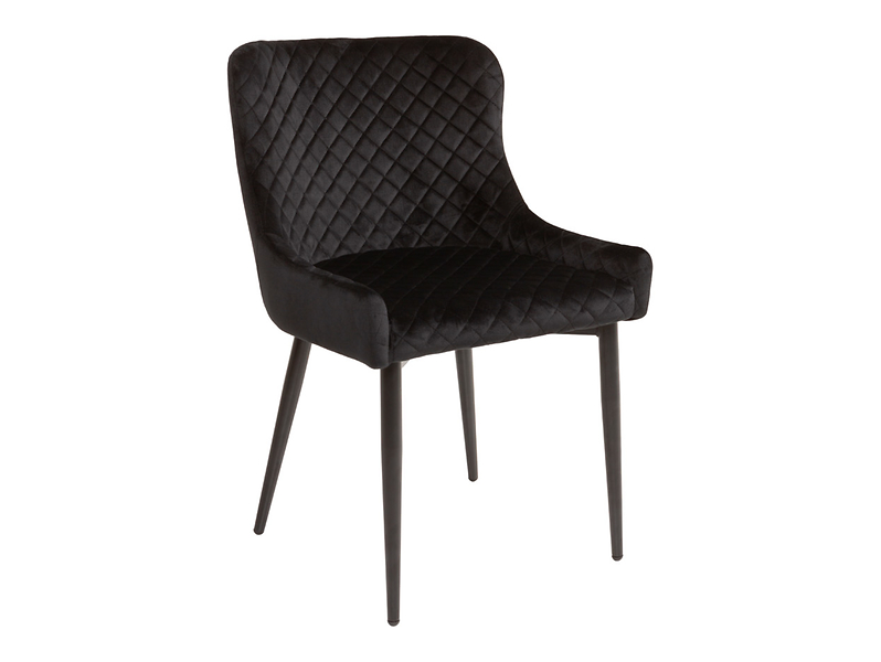 krzesło tapicerowane Fabio welurowe czarne, 1283174
