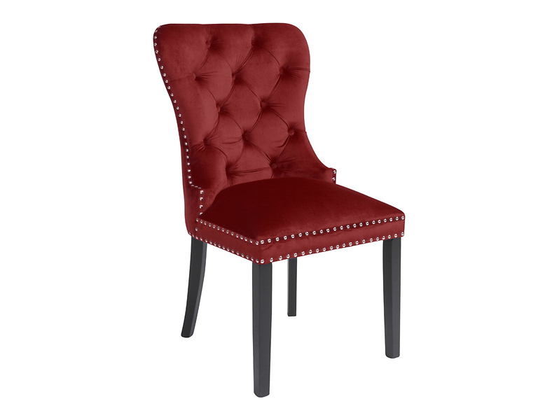 krzesło tapicerowane Charlot welurowe bordowe, 1283216